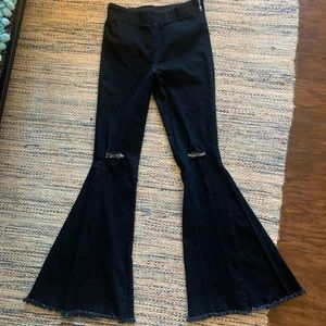 Black Denim Flares